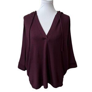 Ann Taylor Loft Lounge 3/4 Sleeve Dolman S Small Oversized Hooded Top Relaxing